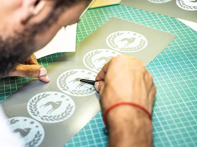 Druckerei Vorbereitung Kleber