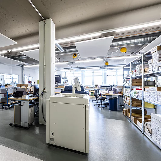 Raum Druckerei mit Digitaldruckmaschine